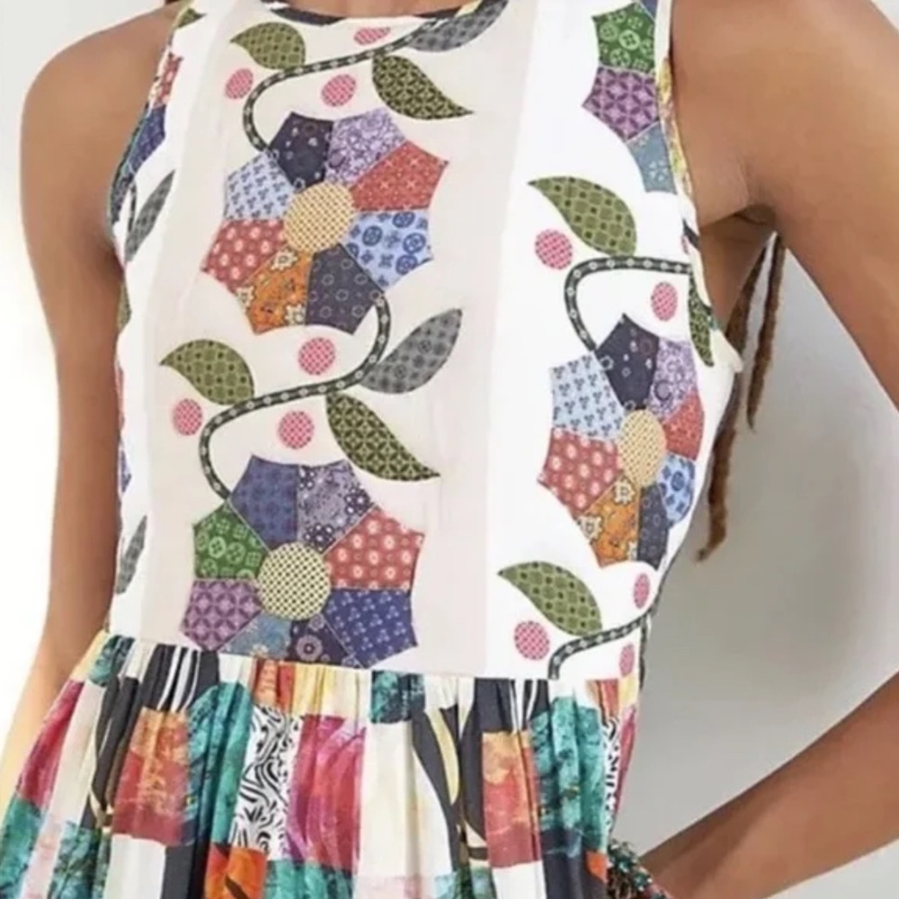 Anthropologie Let Me Be Quilted Patchwork Maxi Dress Size Small